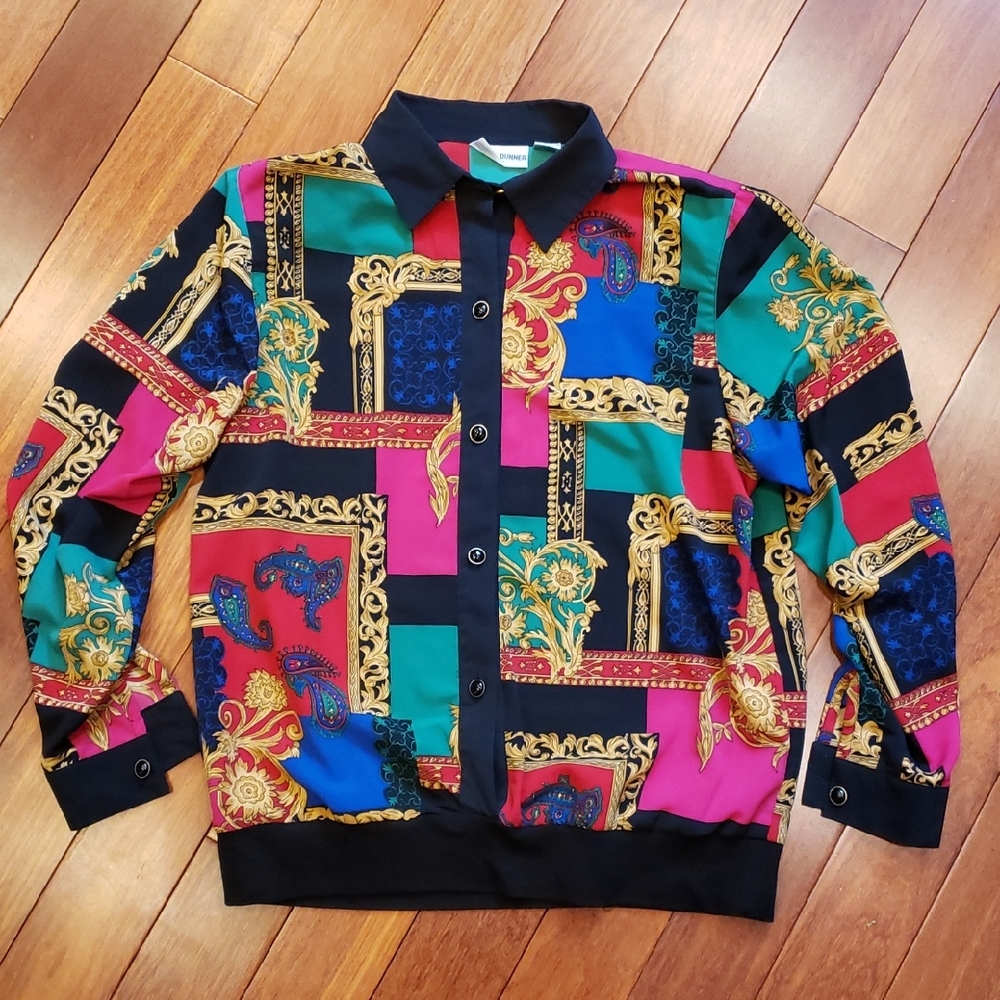 Vintage Alfred Dunner Pullover blouse, Vivid Paisley